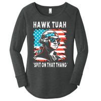 Hawk Tush Spit On That Thing Funny Georg Washington July 4th Women's Perfect Tri Tunic Long Sleeve Shirt