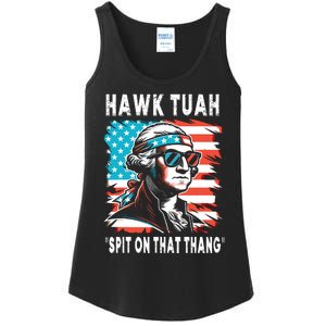 Hawk Tush Spit On That Thing Funny Georg Washington July 4th Ladies Essential Tank