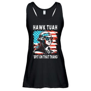 Hawk Tush Spit On That Thing Funny Georg Washington July 4th Ladies Essential Flowy Tank