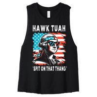 Hawk Tush Spit On That Thing Funny Georg Washington July 4th Women's Racerback Cropped Tank