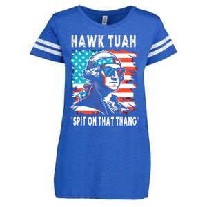 Hawk Tush Spit On That Thing Funny Georg Washington July 4th Enza Ladies Jersey Football T-Shirt