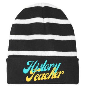 History Teacher Social Studies Teacher Striped Beanie with Solid Band