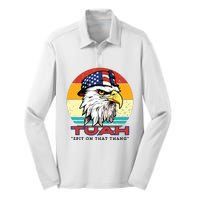 Hawk Tuah Spit On That Thang Hawk Tua Funny Silk Touch Performance Long Sleeve Polo