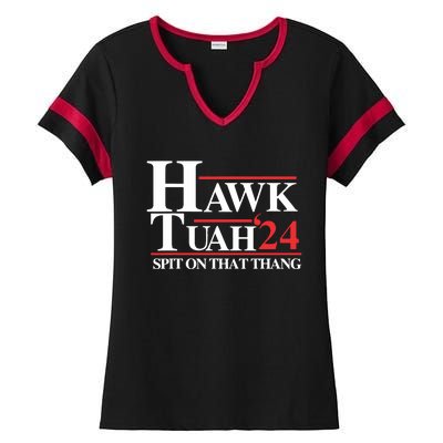 Hawk Tush Spit On That Thang Viral Election Parody Ladies Halftime Notch Neck Tee