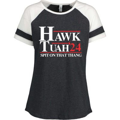 Hawk Tush Spit On That Thang Viral Election Parody Enza Ladies Jersey Colorblock Tee