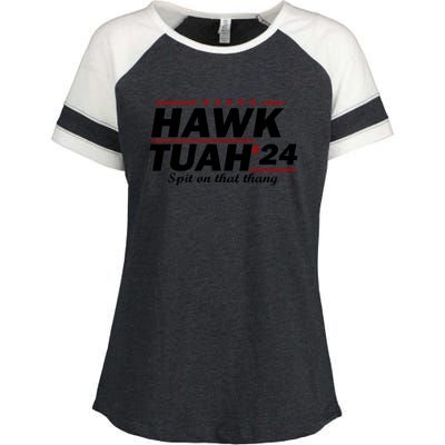 Hawk Tush Spit On That Thing Presidential Candidate Parody Gift Enza Ladies Jersey Colorblock Tee