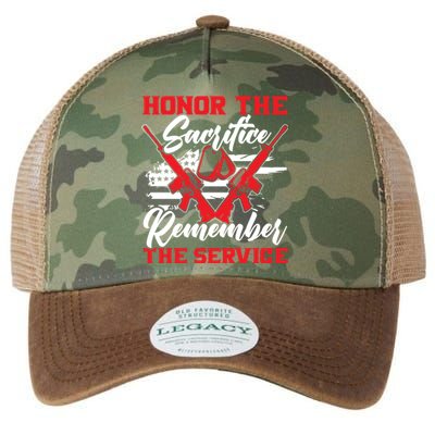 Honor The Sacrifice Remember The Service Armed Forces Gift Legacy Tie Dye Trucker Hat