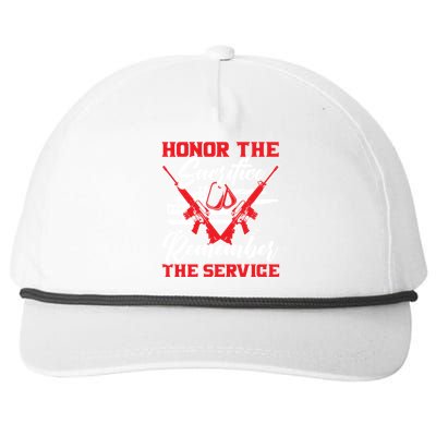 Honor The Sacrifice Remember The Service Armed Forces Gift Snapback Five-Panel Rope Hat