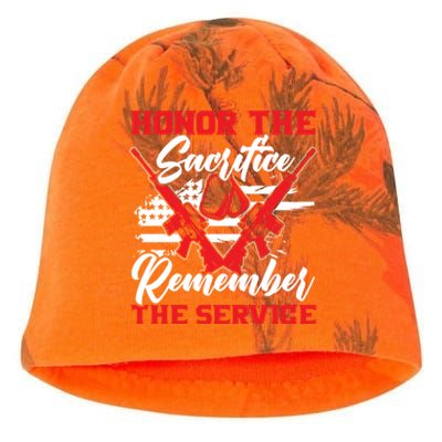 Honor The Sacrifice Remember The Service Armed Forces Gift Kati - Camo Knit Beanie