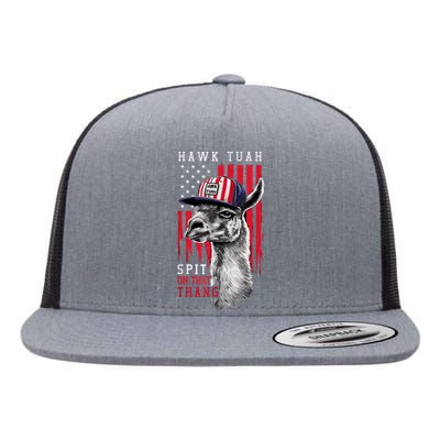 Hawk Tush Spit On That Thing Funny Llama July 4th Flat Bill Trucker Hat