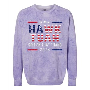 Hawk Tush Spit On That Thang Hawk Tuah Colorblast Crewneck Sweatshirt