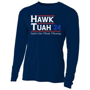 Hawk Tush Spit On That Thang Viral Election Parody Cooling Performance Long Sleeve Crew