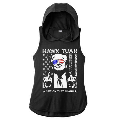 Hawk Tush Spit On That Thang Viral Election Parody Ladies PosiCharge Tri-Blend Wicking Draft Hoodie Tank