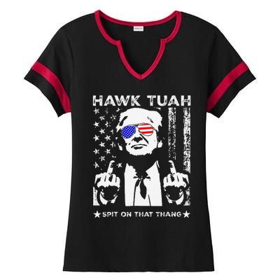 Hawk Tush Spit On That Thang Viral Election Parody Ladies Halftime Notch Neck Tee