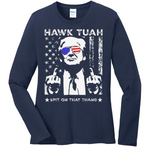 Hawk Tush Spit On That Thang Viral Election Parody Ladies Long Sleeve Shirt