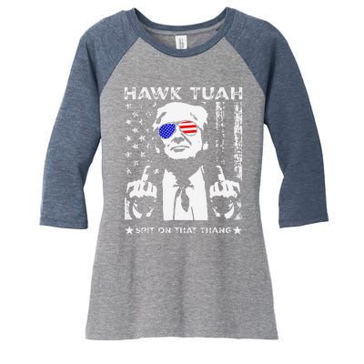 Hawk Tush Spit On That Thang Viral Election Parody Women's Tri-Blend 3/4-Sleeve Raglan Shirt