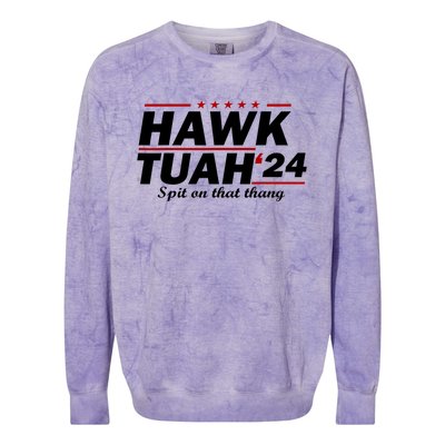 Hawk Tush Spit On That Thing Parody Presidential Candidate Gift Colorblast Crewneck Sweatshirt