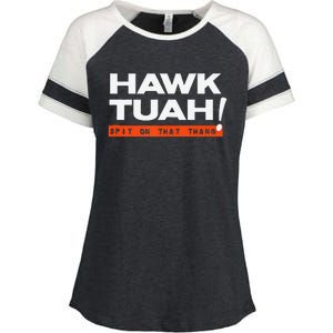 Hawk Tuah Spit On That That Thang Adult Humor Iykyk Enza Ladies Jersey Colorblock Tee