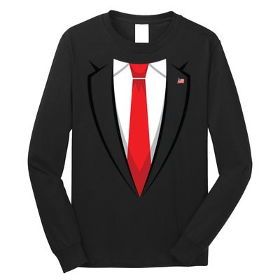Halloween Trump Suit Us President Easy Costume Long Sleeve Shirt