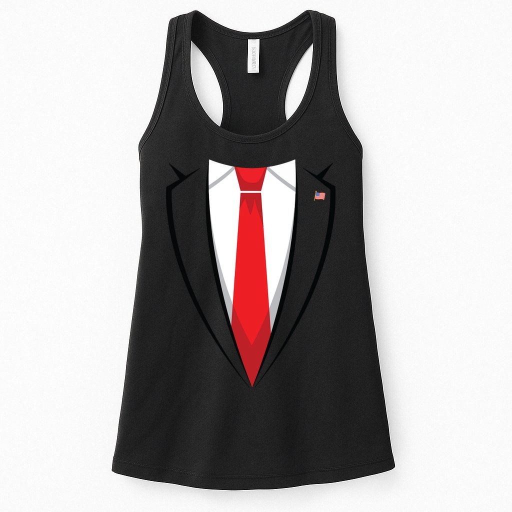 Halloween Trump Suit Us President Easy Costume Womens Tank Top