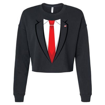 Halloween Trump Suit Us President Easy Costume Cropped Pullover Crew