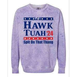 Hawk Tush Spit On That Thing Funny Viral Saying Colorblast Crewneck Sweatshirt