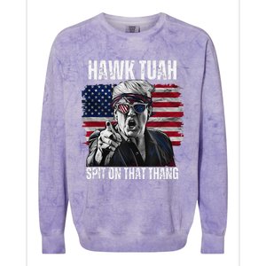 Hawk Tush Spit On That Thing Funny Colorblast Crewneck Sweatshirt