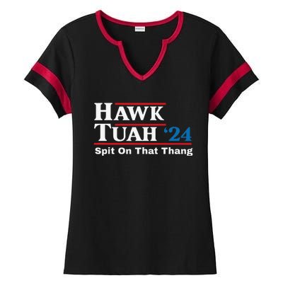 Hawk Tush Spit On That Thing Presidential Candidate Parody Ladies Halftime Notch Neck Tee