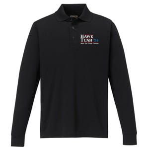 Hawk Tush Spit On That Thing Presidential Candidate Parody Performance Long Sleeve Polo