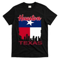 Houston Texas Skyline Vintage Houston Texas Flag T-Shirt