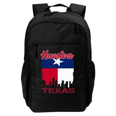 Houston Texas Skyline Vintage Houston Texas Flag Backpack