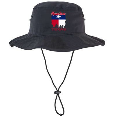 Houston Texas Skyline Vintage Houston Texas Flag Bucket Hat