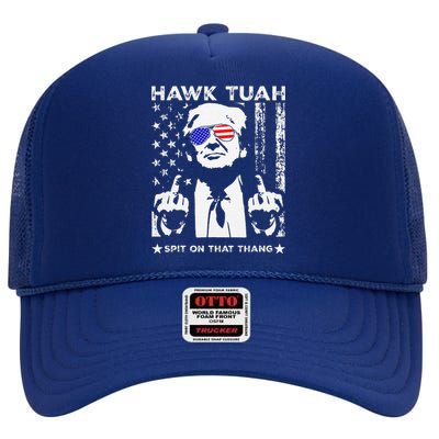 Hawk Tush Spit On That Thing Funny High Crown Mesh Back Trucker Hat