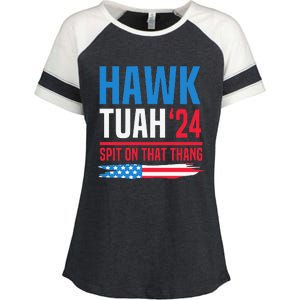 Hawk Tush Spit On That Thing Presidential Candidate Parody Enza Ladies Jersey Colorblock Tee