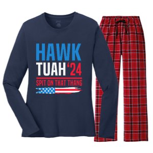 Hawk Tush Spit On That Thing Presidential Candidate Parody Women's Long Sleeve Flannel Pajama Set 