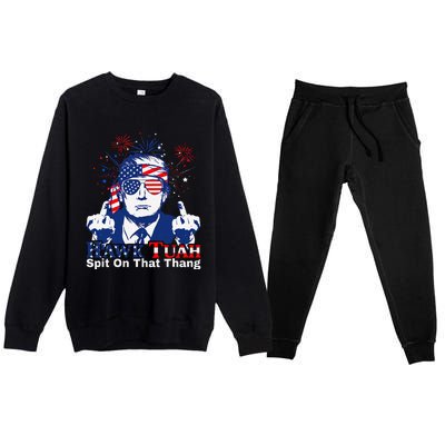 Hawk Tush Spit On That Thing Presidential Candidate Parody Premium Crewneck Sweatsuit Set