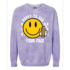 Happy To See Your Face School Colorblast Crewneck Sweatshirt