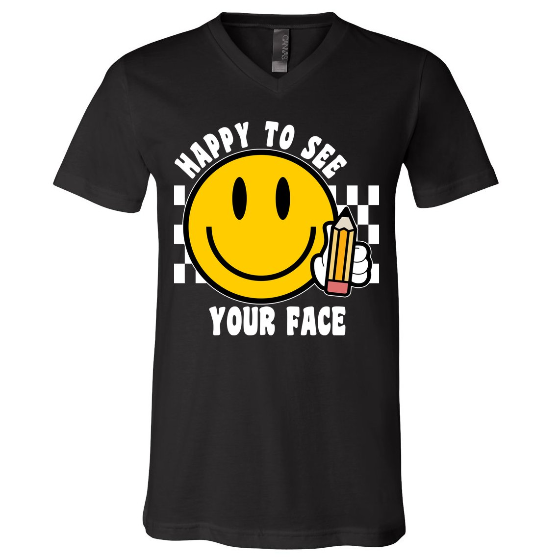 Happy To See Your Face School V-Neck T-Shirt