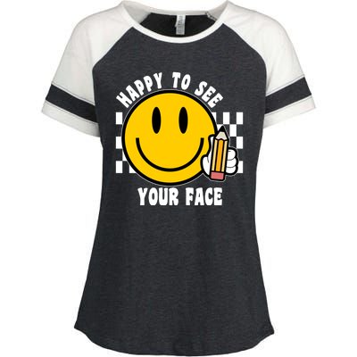 Happy To See Your Face School Enza Ladies Jersey Colorblock Tee