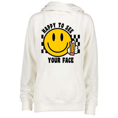 Happy To See Your Face School Womens Funnel Neck Pullover Hood