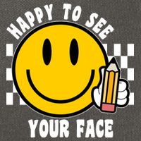Happy To See Your Face School Cotton Canvas Backpack