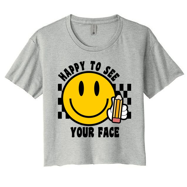 Happy To See Your Face School Crop Top