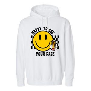 Happy To See Your Face School Garment-Dyed Fleece Hoodie