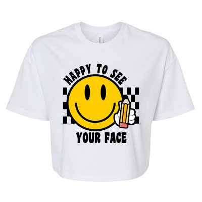 Happy To See Your Face School Bella+Canvas Jersey Crop Tee