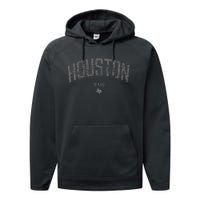 Houston Texas Souvenir Vintage Distressed Texas Houston Performance Fleece Hoodie