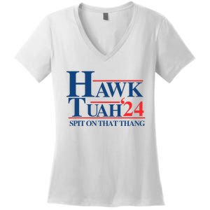 Hawk Tush Spit On That Thang Viral Election President 2024 Women's V-Neck T-Shirt