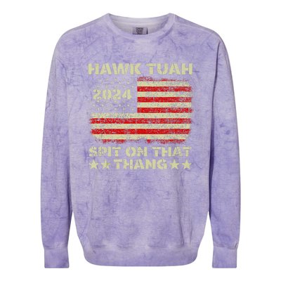 Hawk Tush Spit On That Thing Presidential Candidate Parody Colorblast Crewneck Sweatshirt