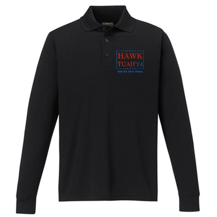 Hawk Tush Spit On That Thang Performance Long Sleeve Polo