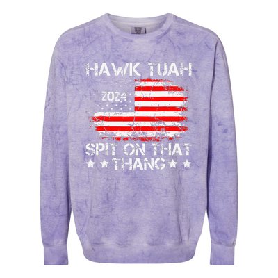 Hawk Tush Spit On That Thing Presidential Candidate Parody Colorblast Crewneck Sweatshirt