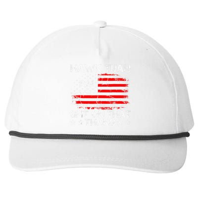 Hawk Tush Spit On That Thing Presidential Candidate Parody Snapback Five-Panel Rope Hat